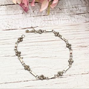 Vintage Filigree 950 Stamped Link Bracelet